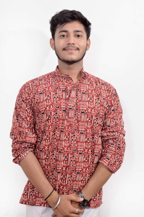 RedTusk Men's Cotton Short Kurta - Image 3