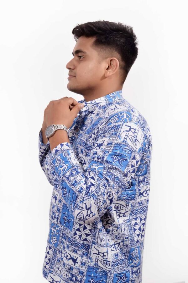 Indigo Tribal Block Print Cotton Kurta