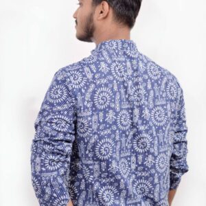 Indigo Spiral Ajrak Cotton Kurta