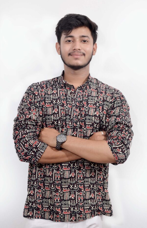 Black Herd Men’s Cotton Short Kurta - Image 2